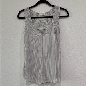 Lovestitch boho chic Black and White Striped Tank Top